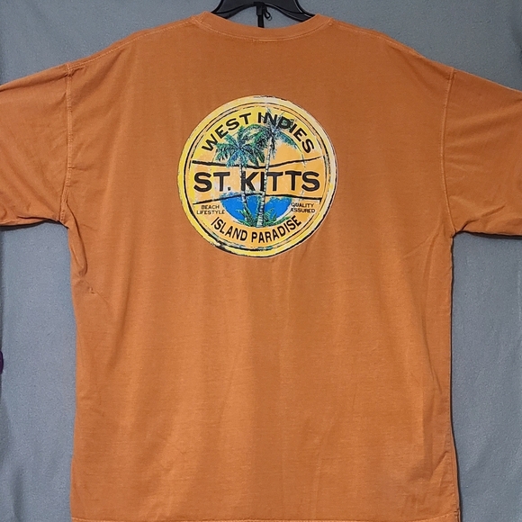 ISLAND GROOVE Men's Orange St. Kitts Short Sleeve Graphic T-Shirt - Size 3XL - Picture 3 of 10